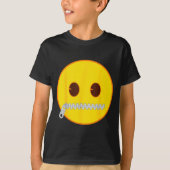 Emoji Zip Zipper Mouth Yellow Smile Face  T-shirt (Voorkant)
