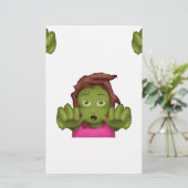 emoji zombie briefpapier (Staand voorkant)