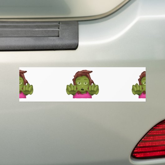 emoji zombie bumpersticker (Op auto)