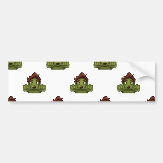 emoji zombie man bumpersticker (Voorkant)