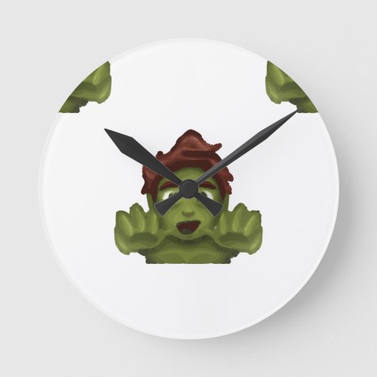 emoji zombie man ronde klok (Voorkant)