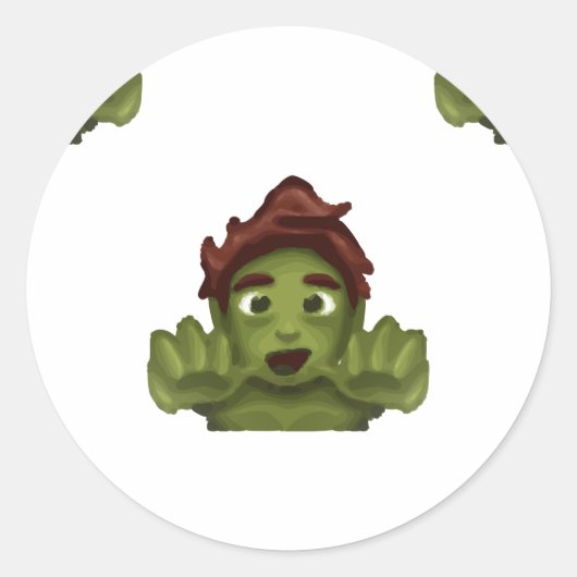 emoji zombie man ronde sticker (Voorkant)