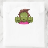emoji zombie ovale sticker (Tas)