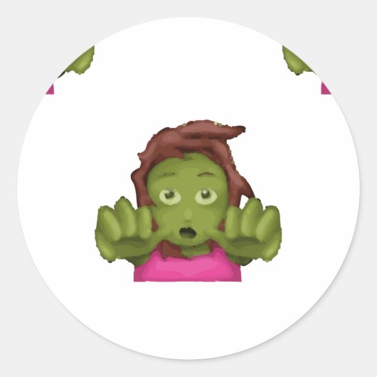 emoji zombie ronde sticker (Voorkant)