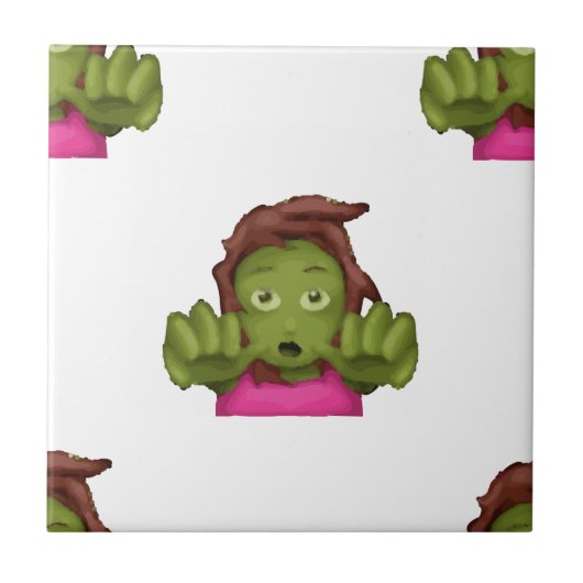 emoji zombie tegeltje (Voorkant)