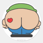 Emojidostickers: Mooning Ronde Sticker (Voorkant)