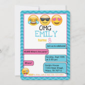 Emojis Birthday Party - Uitnodiging (Voorkant)