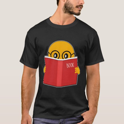 Emoji's Boekliefhebber Schattige lezen Emoticon Ge T-shirt (Voorkant)