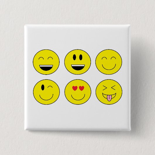 "Emojis"-Button Vierkante Button 5,1 Cm (Voorkant)