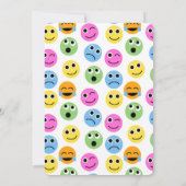 Emojis Emoticons Kleurrijke Cirkels Custom Party Kaart (Achterkant)