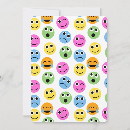 Emojis Emoticons Kleurrijke Cirkels Custom Party Kaart (Achterkant)