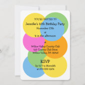 Emojis Emoticons Kleurrijke Cirkels Custom Party Kaart (Voorkant)