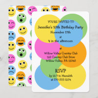 Emojis Emoticons Kleurrijke Cirkels Custom Party