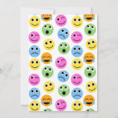 Emojis Emoticons Uitnodiging voor verjaardagsfeest (Achterkant)