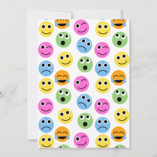 Emojis Emoticons Uitnodiging voor verjaardagsfeest (Achterkant)