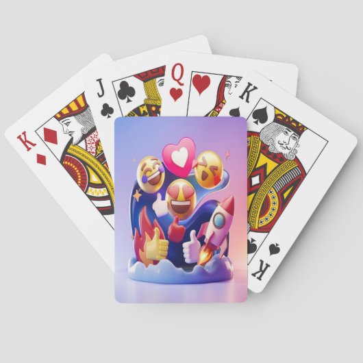 Emoji's ontketenen een leuk, kleurrijk avontuur pokerkaarten (Achterkant)