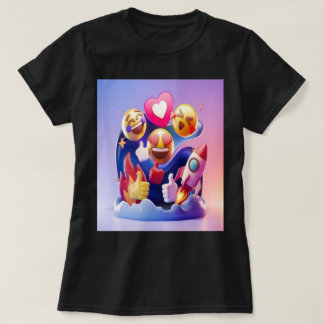 Emoji's ontketenen een leuk, kleurrijk avontuur t-shirt