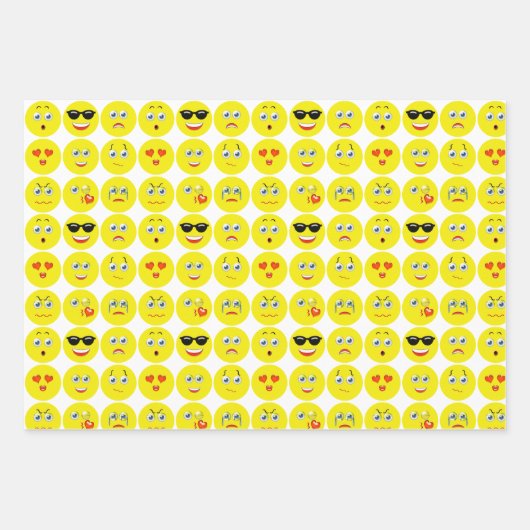 Emojis Pattern Inpakpapier Vel (Voorkant)