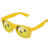 Emojo Face Party Emoticon Yellow Rave Retro Zonnebril (Gekanteld)