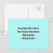 Emory Austin Inspirerend, Motivatie Citaat. Briefkaart (Voorkant / Achterkant)