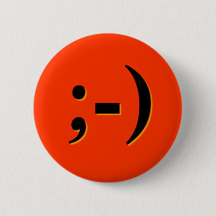 Emote-o-Lantaarn - oranje Ronde Button 5,7 Cm