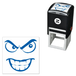 Emotican Face Zelfinktende Stempel