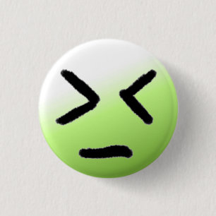 Emoticon Angry Green Ronde Button 3,2 Cm