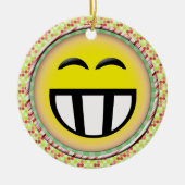 EMOTICON BIG TOOTHY FACE KERAMISCH ORNAMENT (Voorkant)