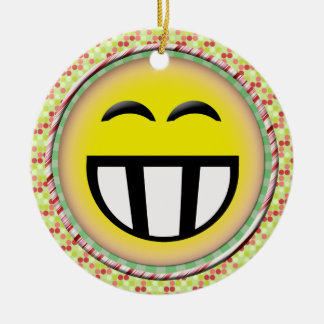 EMOTICON BIG TOOTHY FACE KERAMISCH ORNAMENT
