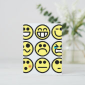 emoticon blij gezicht briefkaart (Staand voorkant)