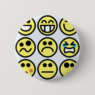 emoticon blij gezicht ronde button 5,7 cm