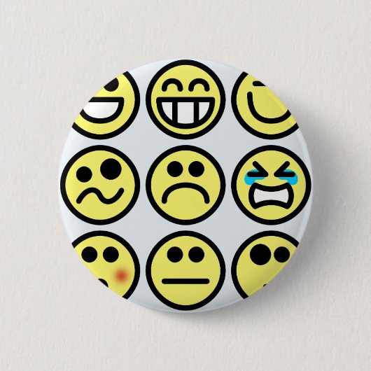 emoticon blij gezicht ronde button 5,7 cm (Voorkant)
