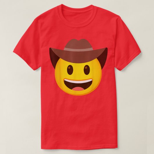 Emoticon Cowboy Pet Gezicht T-shirt (Design voorkant)