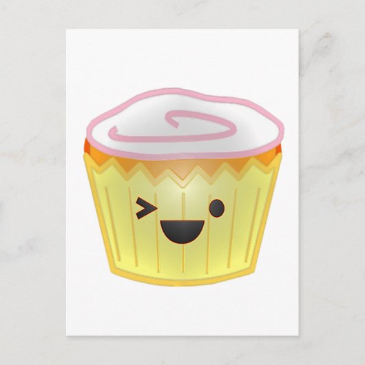 Emoticon Cupcake Briefkaart (Voorkant)