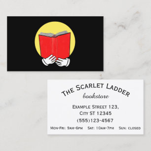 Emoticon die een Boek leest - Boekwinkel of Biblio Visitekaartje