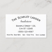 Emoticon die een Boek leest - Boekwinkel of Biblio Visitekaartje (Achterkant)