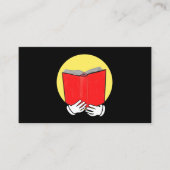 Emoticon die een Boek leest - Boekwinkel of Biblio Visitekaartje (Voorkant)