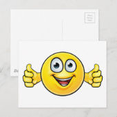Emoticon duikt op pictogram briefkaart (Voorkant / Achterkant)