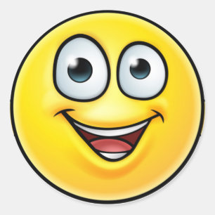 Emoticon duikt op pictogram ronde sticker