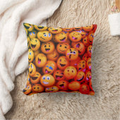 Emoticon Extravaganza: expressieve ontwerpstijl Kussen (Deken)