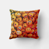 Emoticon Extravaganza: expressieve ontwerpstijl Kussen (Achterkant)