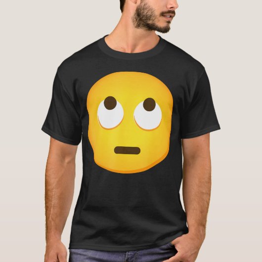 Emoticon gezicht met rollende ogen roll emoticon t-shirt (Voorkant)