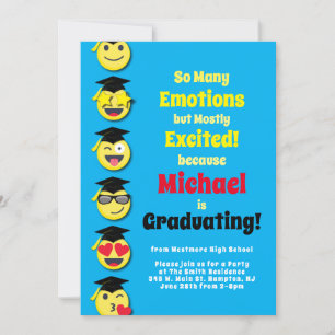 Emoticon Happy Cute Graduation Party nodiging Kaart