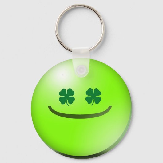Emoticon Irish St Patricks Day Grin Sleutelhanger (Voorkant)