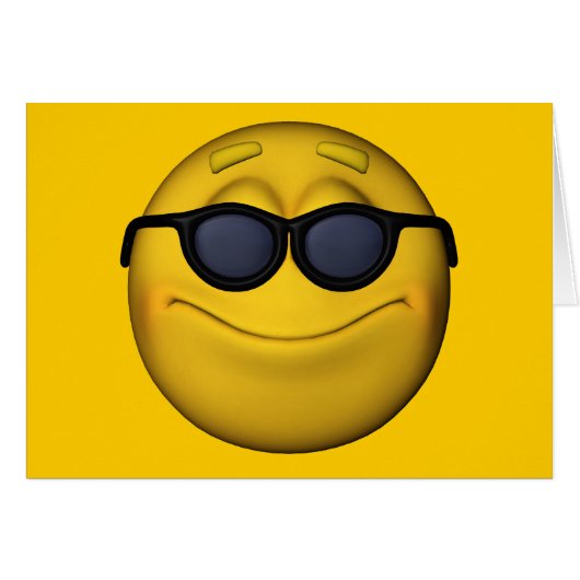 Emoticon met zonnebril (Voorkant Horizontaal)
