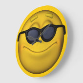 Emoticon met zonnebril grote klok (Hoek)