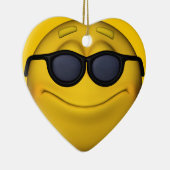 Emoticon met zonnebril keramisch ornament (Rechts)