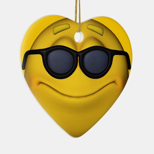 Emoticon met zonnebril keramisch ornament (Rechts)