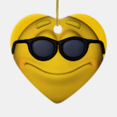 Emoticon met zonnebril keramisch ornament (Achterkant)
