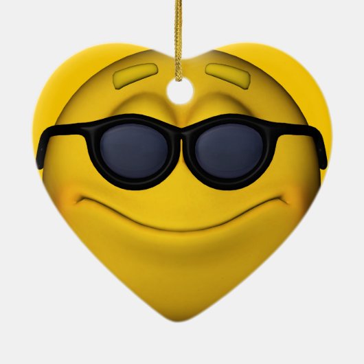 Emoticon met zonnebril keramisch ornament (Achterkant)